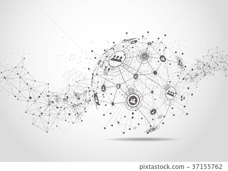 插图素材: global network connection. world map point 查看全部