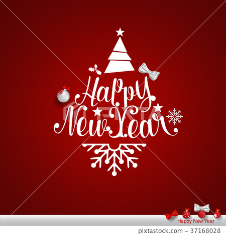 christmas and happy new year greeting card, vector illustration