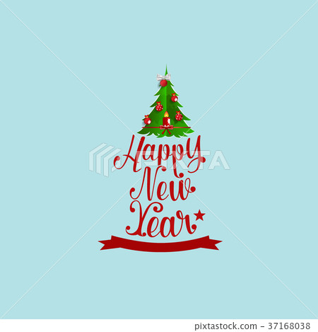 christmas and happy new year greeting card, vector illustration