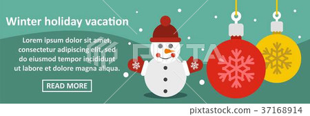 插图素材: winter holiday vacation banner horizontal concept