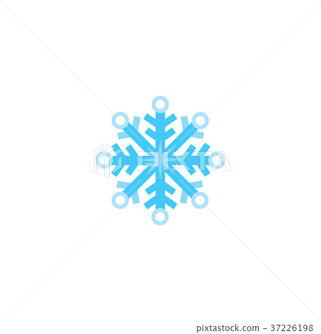 插图素材: flat cartoon snowflake, winter, christmas symbol