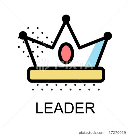 插图素材: crown icon for leader on white background