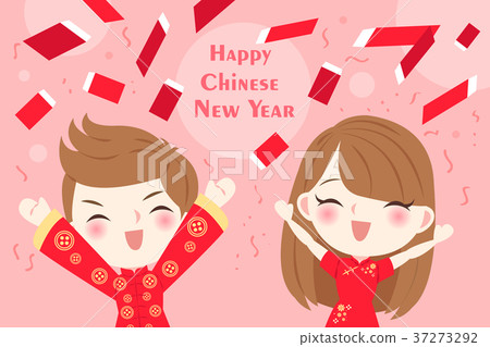 插图素材: children with chinese new year