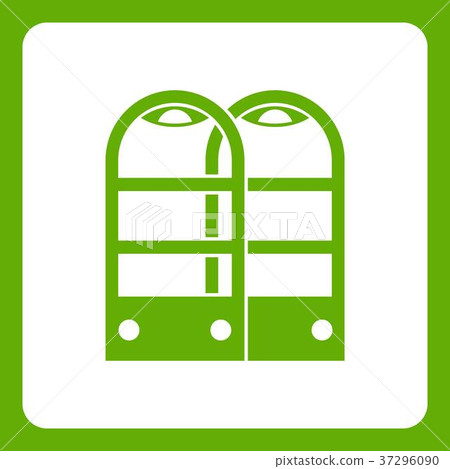 图库插图: shop security anti theft sensor gates icon green