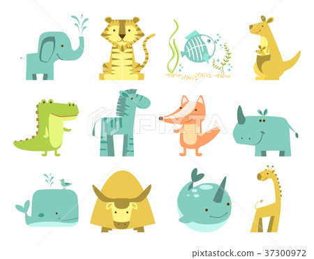 姿势/表情/动作 构图 侧影/人影 插图 cute animals set 首页 插图