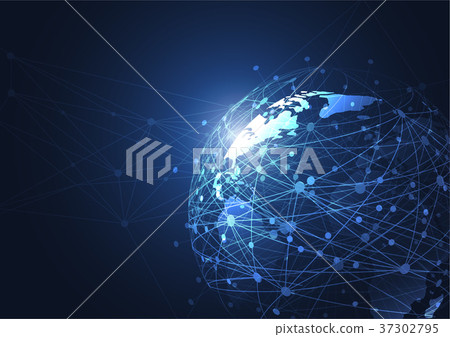 connection,connection reset 插图素材: global network connection. world map point