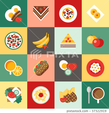 图库插图: digital vector breakfast meal fresh food and drink