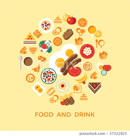 图库插图: digital vector breakfast meal fresh food and drink