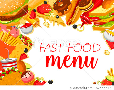 图库插图: vector fast food restaurant menu poster