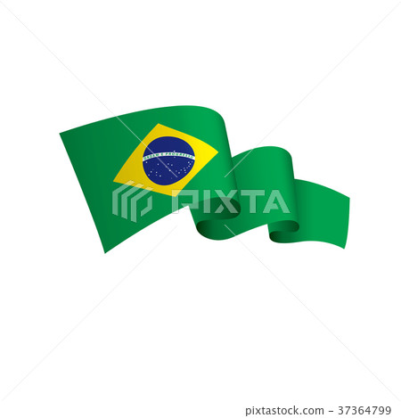 插图素材: brazil flag, vector illustration