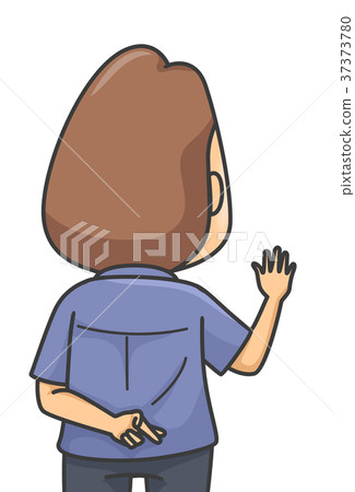 crossfinger,ringfinger 插图素材: man cross fingers illustration