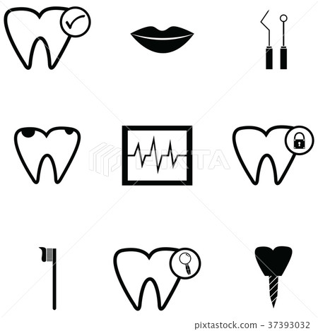 插图素材: dentist icon set