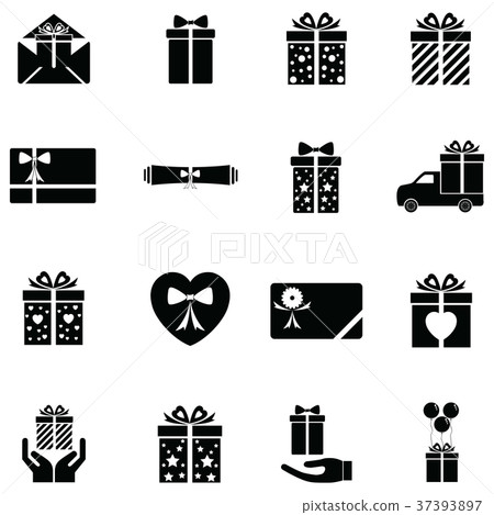 图库插图: gift icon set