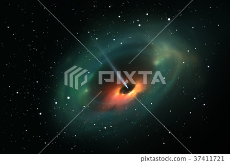 图库插图: black hole in deep space, 3d illustration