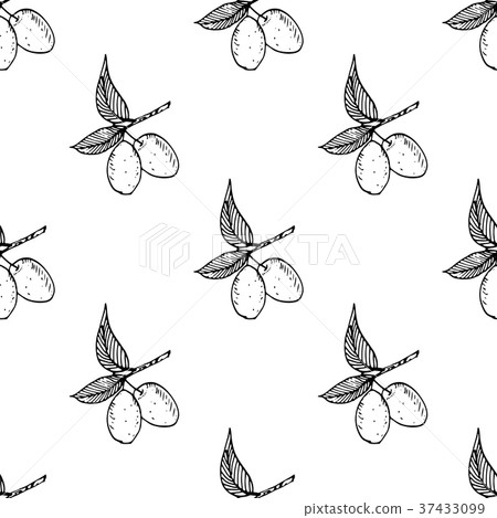 图库插图: olive branch seamless pattern. natural background