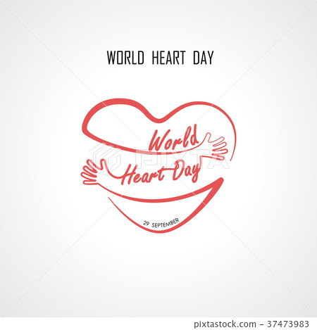 插图素材: world heart day typographical design elements