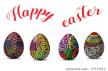 set of cute easter eggs