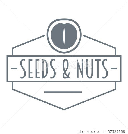 插图素材: nut and seed emblem logo, vintage style