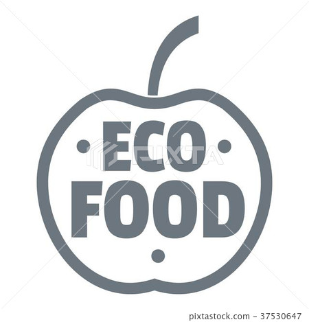 插图素材: organic food logo, vintage style