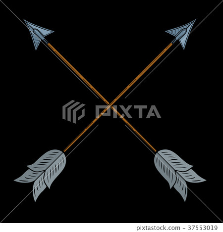 Crossed Indian Arrows Stock Illustration Pixta