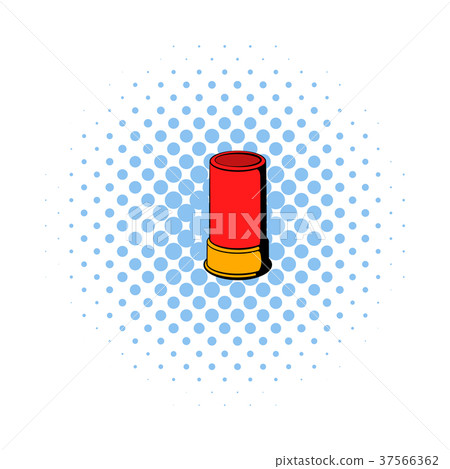 插图素材: shotgun shell icon, comics style