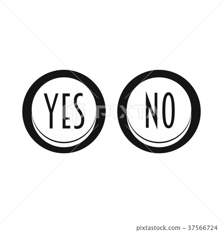 图库插图: yes and no button icon, simple style