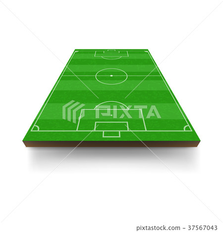 插图素材: soccer field icon, cartoon style