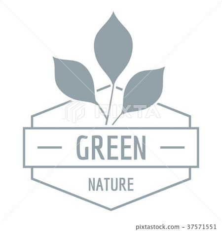 插图素材: green nature logo, simple gray style
