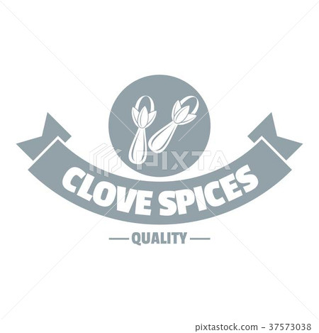 SPICE,takin 图库插图: clove spice logo, simple gray style