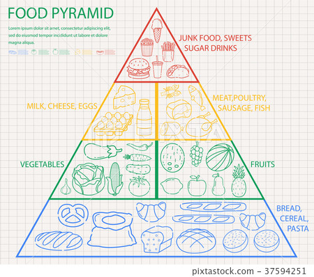 图库插图: food pyramid healthy eating infographic. healthy