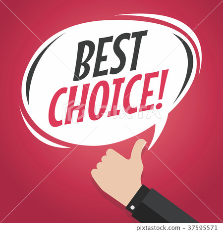 best choice cartoon speech bubble with thumb up-插图素材[375955