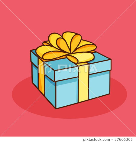 插图素材: doodle gift box with bow