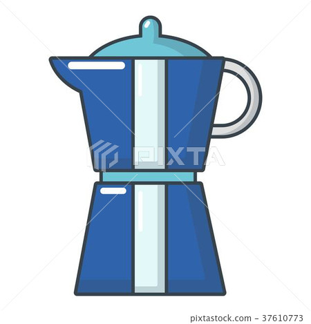 插图素材: kettle press icon, cartoon style