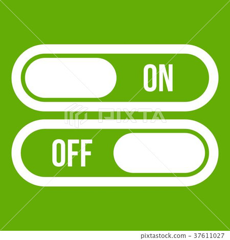 图库插图 button on and off icon green