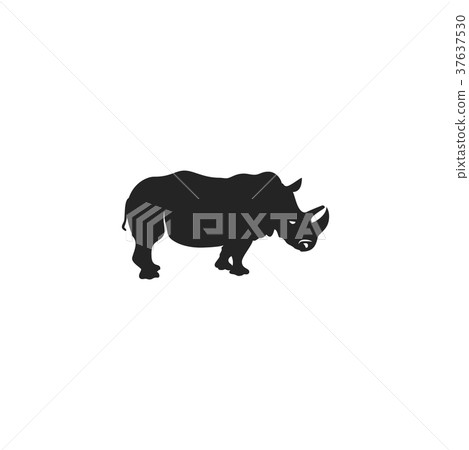 the black rhino,blackrhino 插图素材: rhino black icon. rhinoceros silhouette symbol