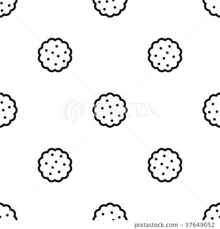插图素材: cookies pattern seamless black