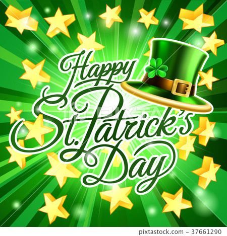 插图素材: happy st patricks day leprechaun hat background 查看