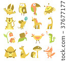 插图素材: cute animals set