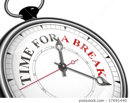 图库插图: time for a break concept clock