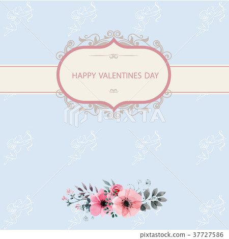 图库插图 greeting card valentine's day on a blue background