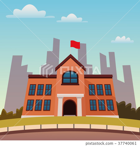 插图素材: high school building