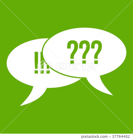 插图素材: question and exclamation icon green