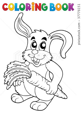 图库插图: coloring book rabbit theme 5