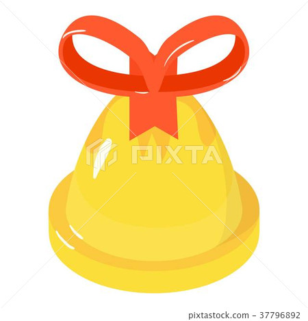 图库插图: christmas bell icon, isometric 3d style