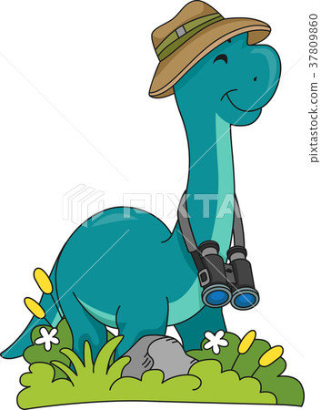 插图素材 dino brontosaurus explorer illustration