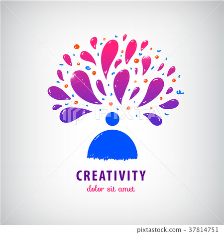 图库插图: vector creative team, imagination, art logo. man