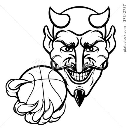 图库插图 devil basketball sports mascot