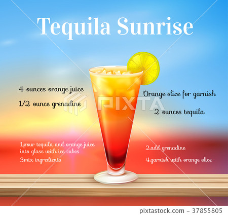 插图素材: tequila sunrise cocktail background 查看全部