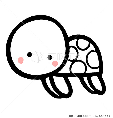 图库插图: cartoon turtle in hand drawn style.