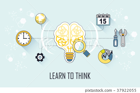 图库插图: learn to think concept